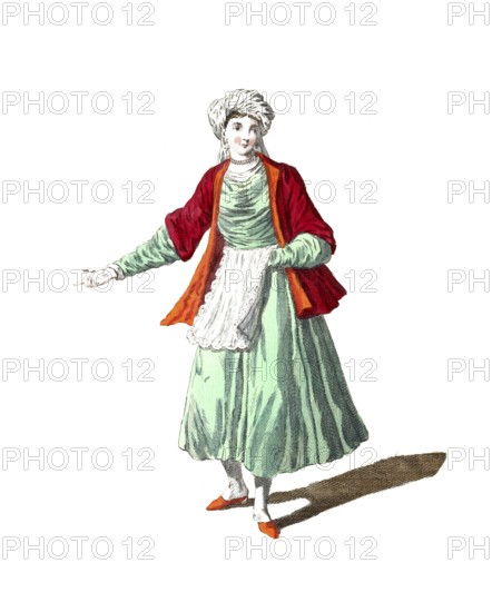 Historical clothing, fashion over time, Typical clothing of a young woman from St John de Patmos