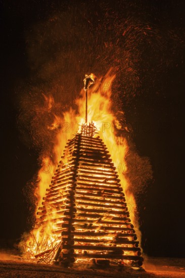 Funkenfeuer, near Reichenbach, Allgäu, Bavaria, Germany