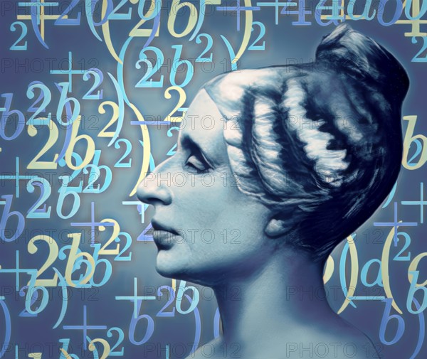 Bust of Marie-Sophie Germain, 1776 –1831, French mathematician, physicist and philosopher,