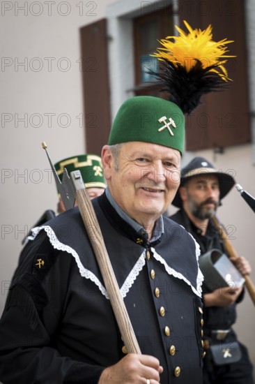 Bergstreit Day 2025 in Schneeberg, the miners of all trades proudly wear their habit on this