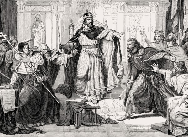 Otto of Wittelsbach, Otto I, Duke of Bavaria, attacking the Papal Legate on the Imperial Diet at