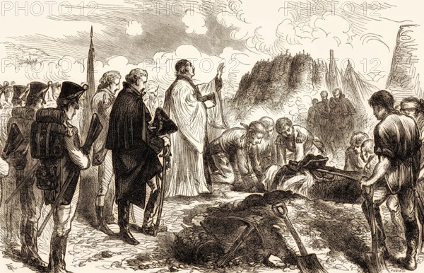 General Simon Fraser's funeral, 7 October 1777, Battle of Bemis Heights, Saratoga Campaign,