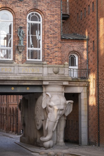 Monumental stone elephant, elephant gate or elephant portal or Elefantporten, by architect Vilhelm
