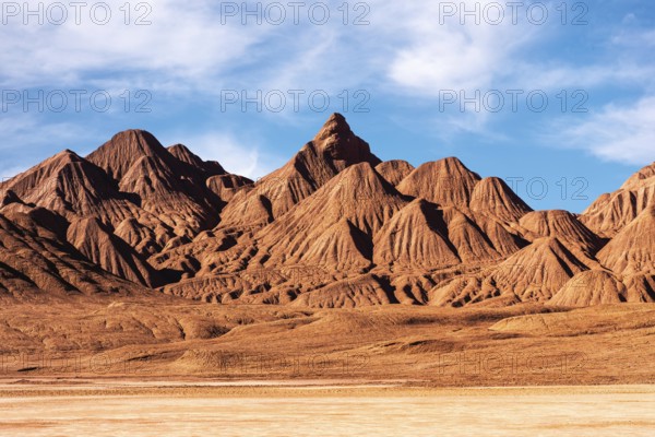 This image showcases the unforgiving terrain of Devil's Desert in Salta, Argentina. The sharp,