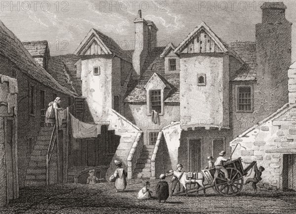 White Horse Close or Whitehorse Close, Old Town of Edinburgh, Scotland, 17th century, Views in