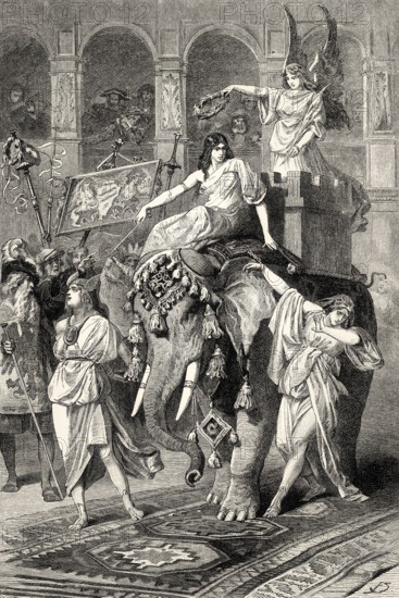 The Graces, victory, fear, hope and prudence, Florentine carnival, Faust II, first act, by Johann