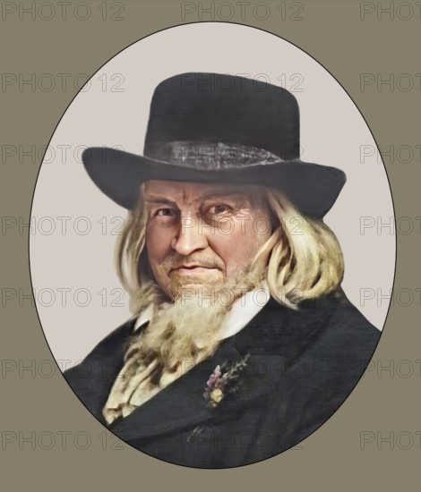 August Heinrich Hoffmann, Hoffmann von Fallersleben, 1798 –1874, German poet, digital edited