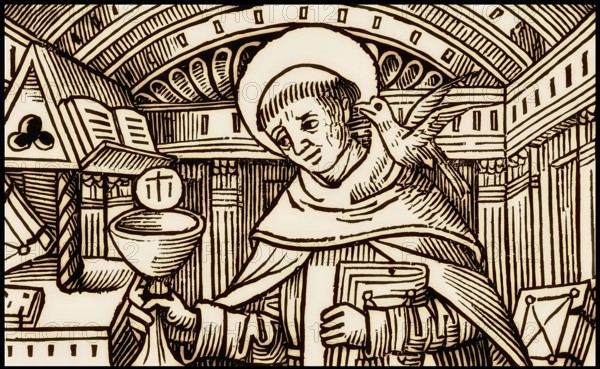 Frontispiece to his book Super libros de generatione et corruptione, Thomas Aquinas, Thomas von
