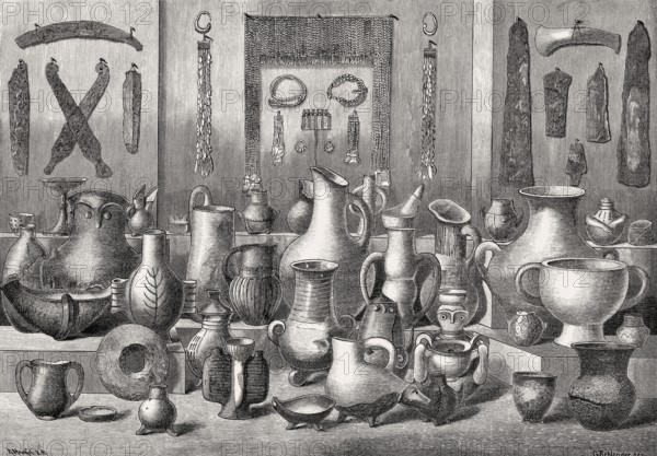 Archaeological excavation of Hisarlik or Troy, by Heinrich Schliemann, Anatolia, Turkey, 19th