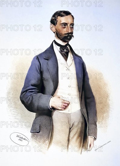 Josef Schöfle (1817-1898), merchant in Vienna, Historical, digitally restored reproduction from a