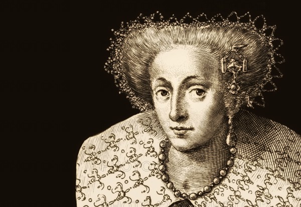 Anne of Denmark, 1574 - 1619, wife of James VI and I, James Charles Stuart, 1566 – 1625, King of