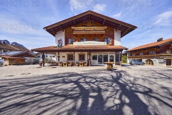 Gasthof und Metzgerei Hirschbichler, commercial building, alpine buildings, building material wood,