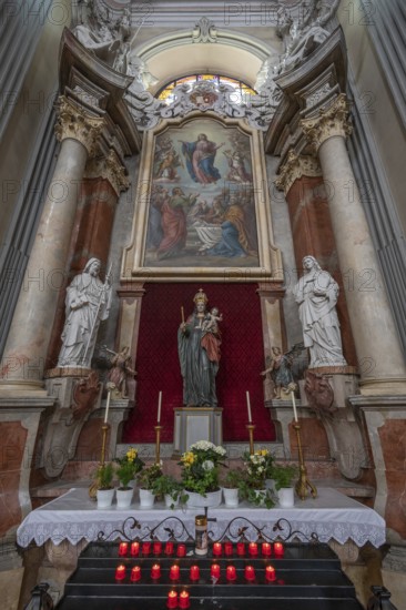 Marian altar of the parish church, founded in 1307, baroqueised in the 18th century, Schärding,