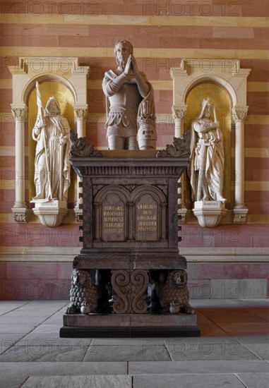 Porch of Speyer Cathedral with the figures of the emperors and kings buried in the cathedral,