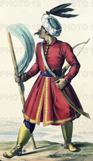 Kadicha, legendary Hungarian military leader, Historical, digitally restored reproduction from a