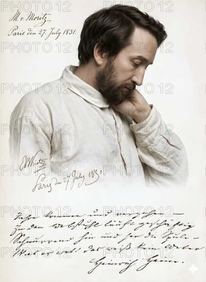 Heinrich Heine in his illness, symbol of illness, personality, poet, author, winter fairy tale,