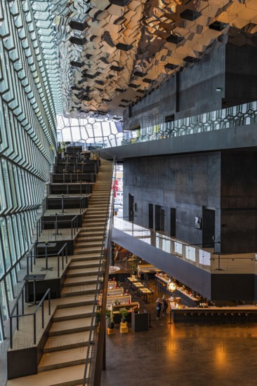 Harpa Concert Hall and Congress Centre, interior view, artistic modern architecture, Reykjavik,