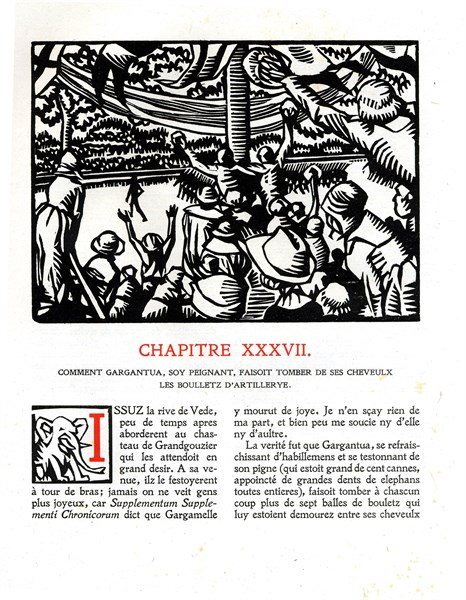 Rabelais : Chapitre 37 de "La vie très horrificque du Grand Gargantua"