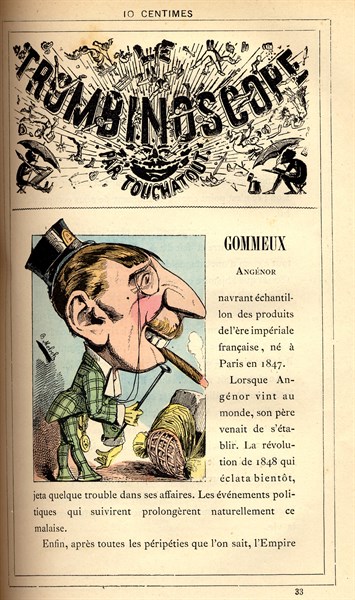 Caricature sur les gommeux, in : "Le Trombinoscope"