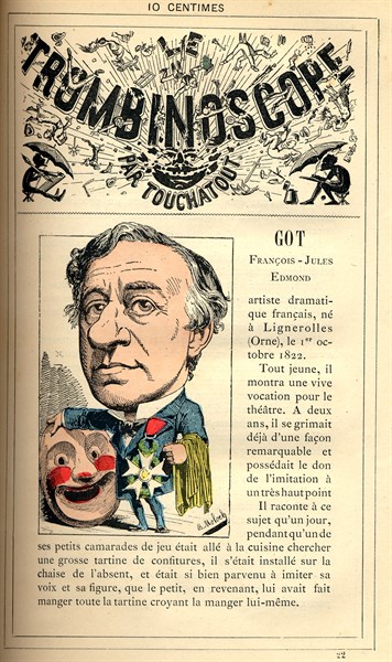 Caricature of Edmond Got, in : "Le Trombinoscope"