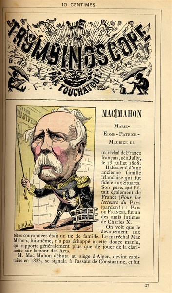 Caricature du Maréchal Mac Mahon, in : "Le Trombinoscope"