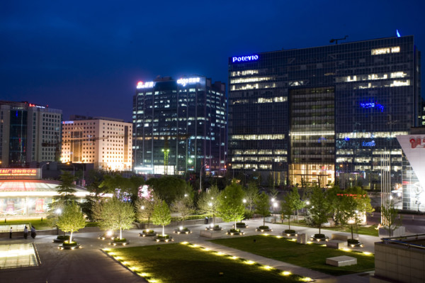 Night Scene of A Group of Buildings in Zhongguancun Science and Technology Park,Beijing