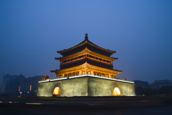 Night Scene of Bell Tower and Drum Tower,Xi'an