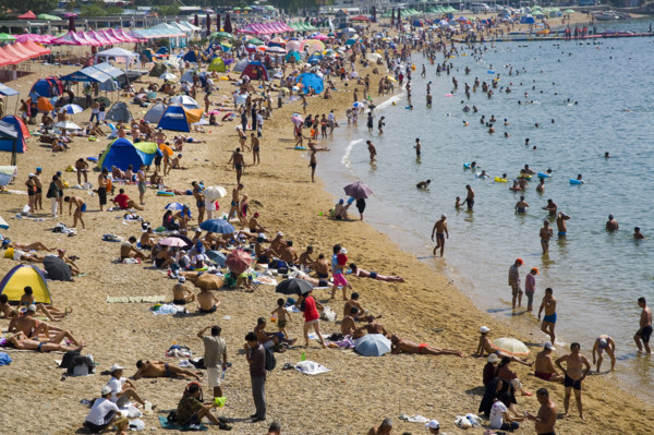 The Scene of the Beach in Dalian