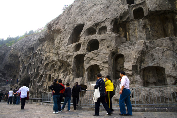 China,Henan Province,Luoyang,Buddhist sculpture at Longmen Grottoes