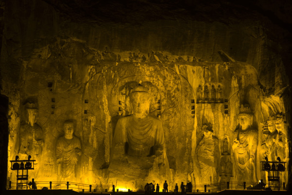 China,Henan Province,Luoyang,Buddhist sculpture at Longmen Grottoes