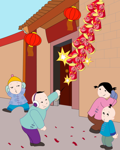 Kids setting fireworks