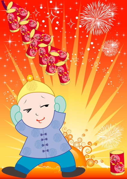 Kids celebrating Spring Festival