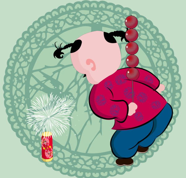 Kids celebrating Spring Festival