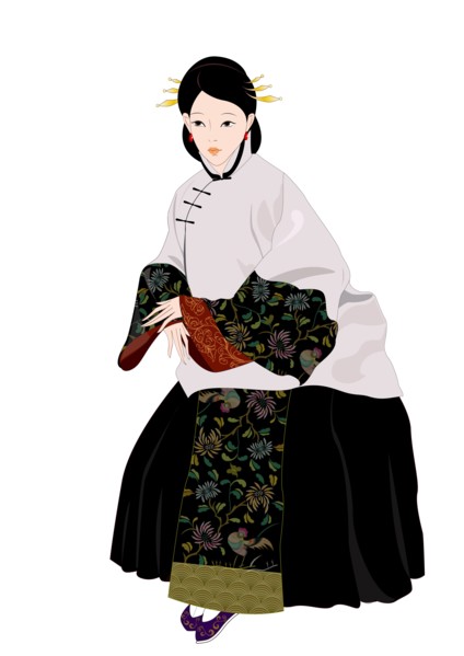 Chinese Beauty Wearing Traditional Dress
