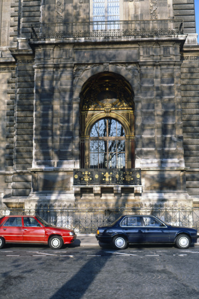 Louvre Museum in Paris, façade on the Quai François Mitterrand side