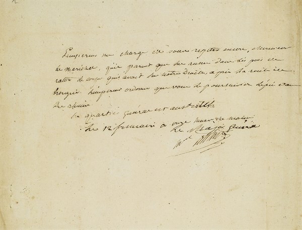 Ordre manuscrit du maréchal Berthier concernant la bataille d'Austerlitz