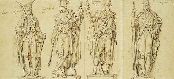 Meynier, Etudes pour les statues de l'Arc de Triomphe du Carrousel