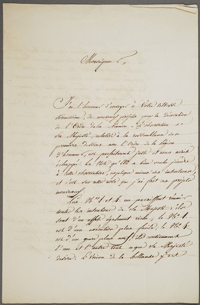 Badge and medal design plans for the Order de la Réunion