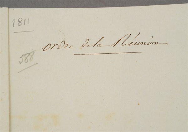 Badge and medal design plans for the Order de la Réunion