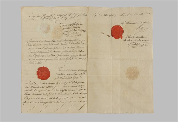 Copie authentique de la Dispense ayant autorisé la célébration du mariage de Napoléon 1er et Marie-Louise d'Autriche sans publication des bans