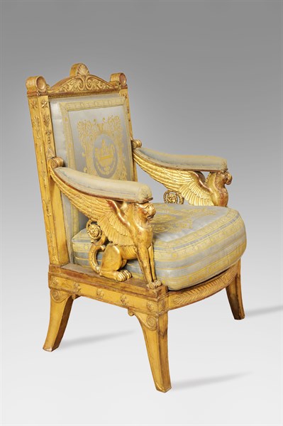 Jacob-Desmalter, Fauteuil de la salle du trône de Napoléon 1er au Palais des Tuileries