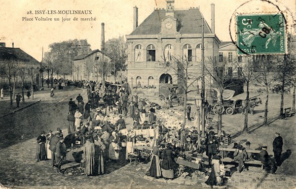 Issy-les-Moulineaux,
Marché et mairie