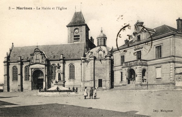 Marines,
Mairie et église