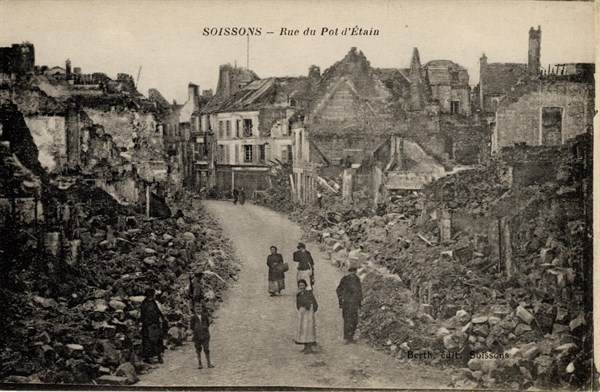 Soissons. Destructions caused by the World War I