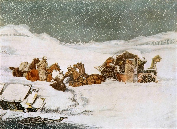 The Birmingham mail near Aylesbury par Havell