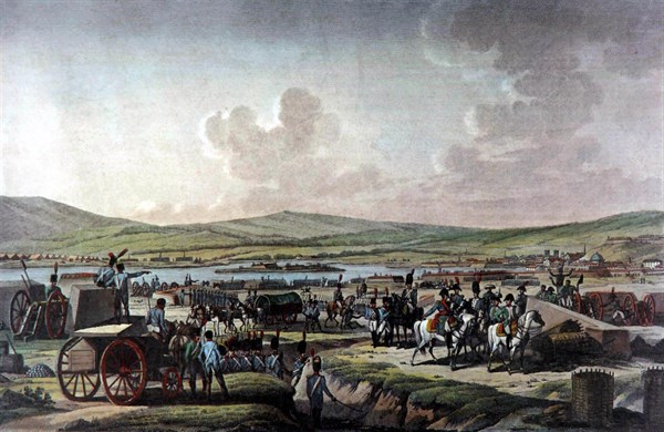 Napoleon visiting the preparations for the siege of Dantzig conducted by Marechal Le Febvre, May 19 1807