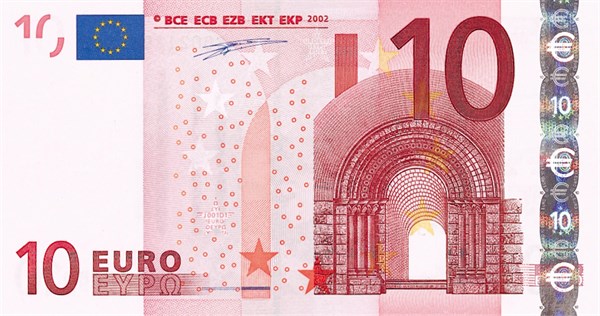 Note of 10 euros (obverse)
