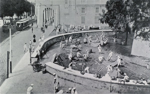 At La Havana, the first U.S. Navy detachment who came to restore order. (September 29, 1906)