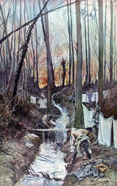 François Flameng, in the woods of Roucy (Aisne)