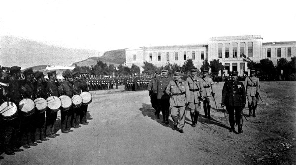 Review of Greek troops on the Champ de Mars in Athens, 1918